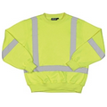W143 Aware Wear ANSI Class 3 Hi-Viz Lime Crewneck Sweatshirt (X-Large)